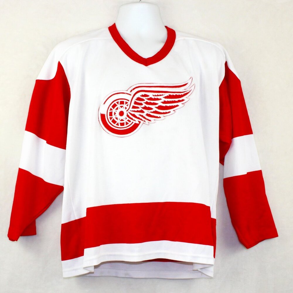 Vintage 80s CCM Maska Detroit Red Wings NHL Hockey Jersey Mens Medium